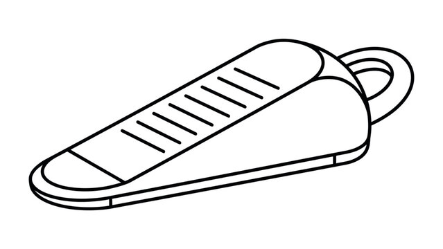 Door stopper: Simple, clean line drawing of a door stopper.