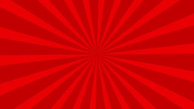 Vibrant red radial sunburst background animation rotating comic style sunbeams rays loop backdrop 4k video .