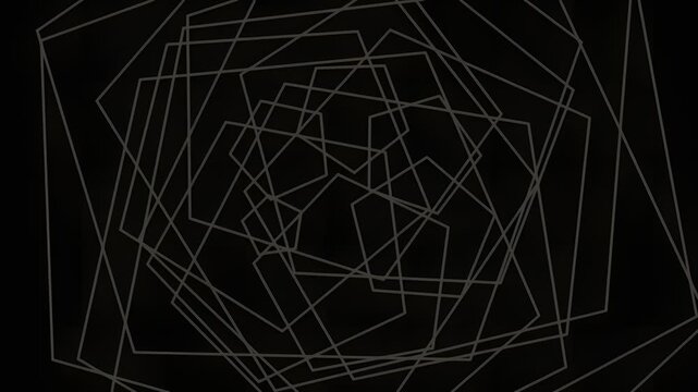 Abstract geometric pattern with overlapping squares on black background