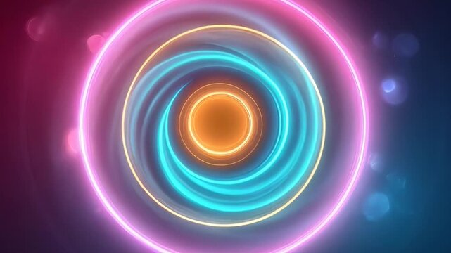 Mesmerizing neon spiral animation with vivid color shifts