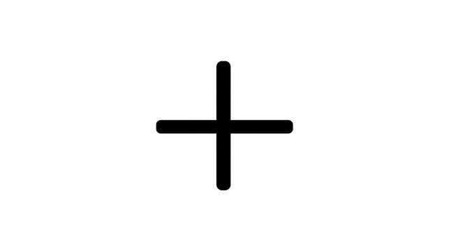 Simple black plus sign symbol with rounded edges