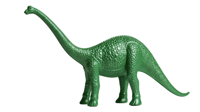 Green plastic Brachiosaurus dinosaur toy figure with textured skin