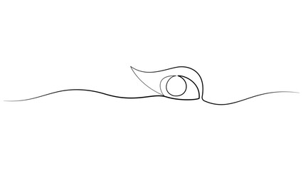 Obraz premium Minimalist human eye drawing created with a single continuous black line