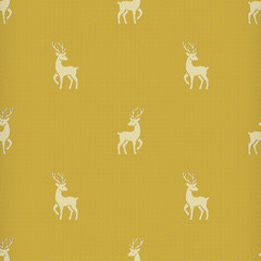 Golden Reindeer pattern weave seamless fabric, satin surface texture for Christmas background, backdrops, wallpaper, clothing, textiles, wrap, package © pariketan
