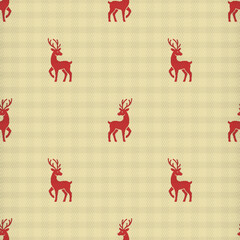 Champagne Reindeer pattern weave seamless fabric, satin surface texture for Christmas background, backdrops, wallpaper, clothing, textiles, wrap, package © pariketan