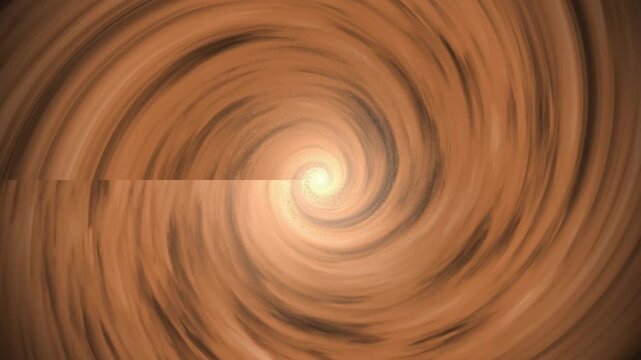 Abstract spiral galaxy vortex animation with spinning orange dust cloud background
