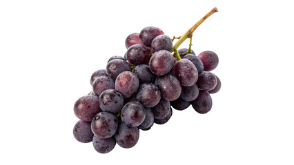 Obraz premium Bunch of fresh purple organic grapes berries isolated on transparent background.