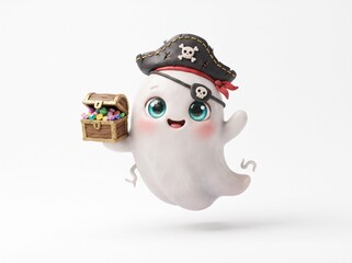 Fototapeta premium Cute ghost pirate figure