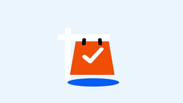 An orange traffic pylon cone marked with a white checkmark symbol, representing task completion, safety checks, or a construction milestone reached