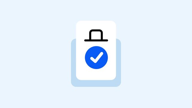 A clipboard icon featuring a padlock symbol and blue checkmark badge, representing secure documentation, verified compliance, or protected records