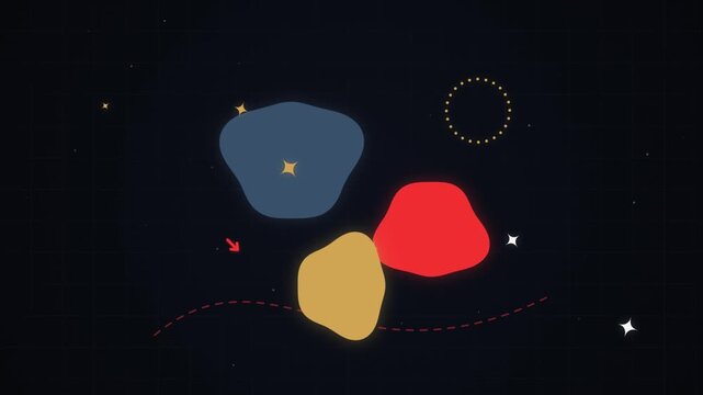 Abstract kinetic motion graphics with floating organic geometric