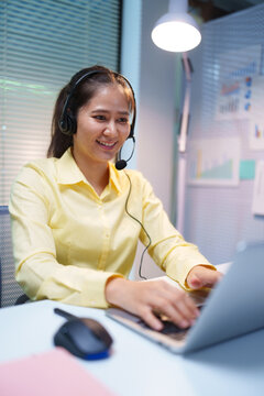 Customer Service Call Center Agent Providing Client Support and Assistance