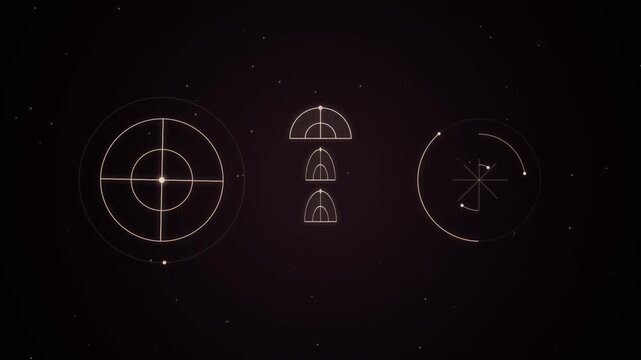 Abstract sacred geometry astrolabe animation seamless loop motion