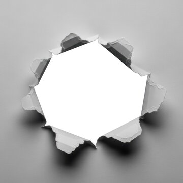 Paper rip revealing white copy space background texture abstract