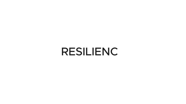 Typewriter Effect of "Resilience" Title. Resilience Typewriting Text.