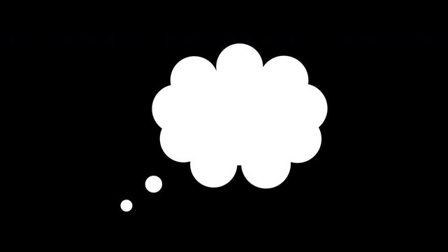 thinking cloud chat speech bubble Transparent Background Pop Animation 4K Alpha Channel