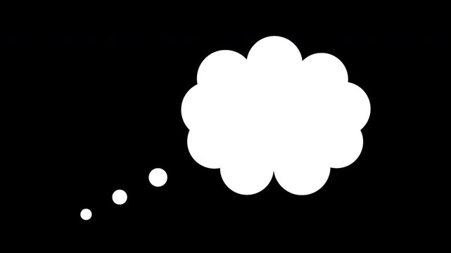 Comic Thought Bubble Alpha Transparent Pop Animation 4K