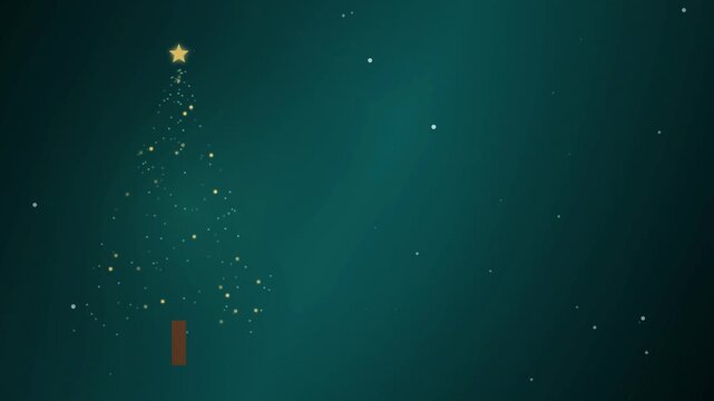 Teal Luminous Particle Tree on Dark Background
