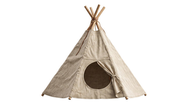Child's play tent tipi design for indoor and outdoor activities on transparent background.