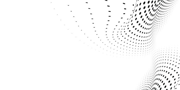 Minimalist Black and White Halftone Dot Pattern Abstract Background