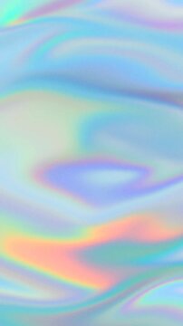Abstract cyan and pale yellow iridescent waves with soft film grain morph slowly on a seamless loop. Lives in vaporwave cosmetic branding and cinematic app intro design with a 4K motion background.