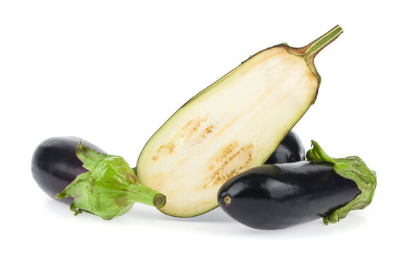 Eggplants isolated on a white background.