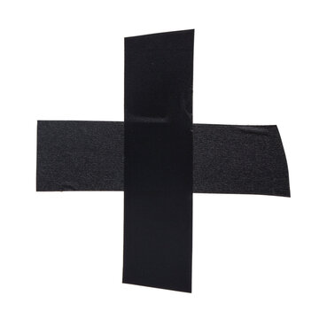 Black electrical tape isolated on a white background.