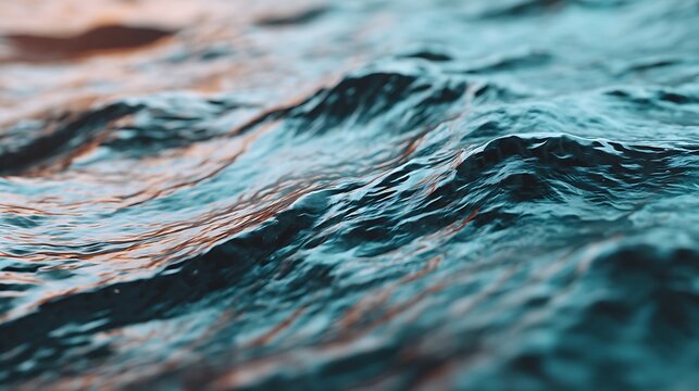 Close-up image of ocean waves with reflections of light on the water surface, showcasing texture and movement.