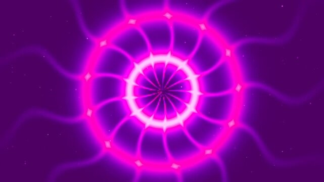 Neon Magenta Radial Energy Portal Pulse on Purple Background