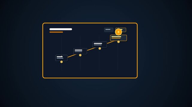 Animated data visualization with moving graphs and charts in a dark background with illustrating concepts data analysis digital information flow visualizations