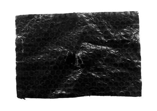 black bubble wrap on white background isolated