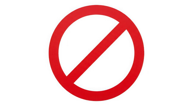 Red prohibition or no entry circular icon