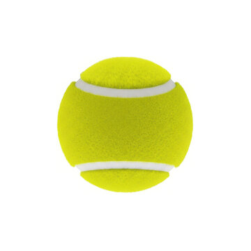 Bright yellow tennis ball with green fuzz