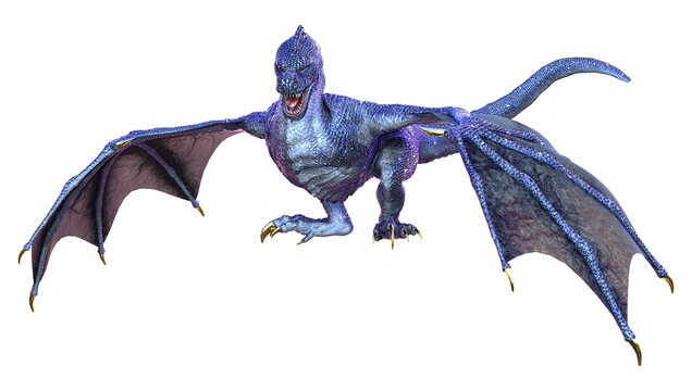 3D Rendering Fairy Tale Dragon on White