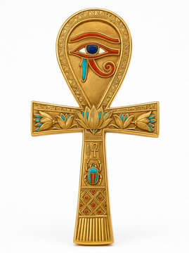 photography: egyptian gold ankh with eye of Horus