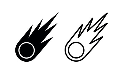 Black and white stylized comet or shooting star illustration © HappyArt