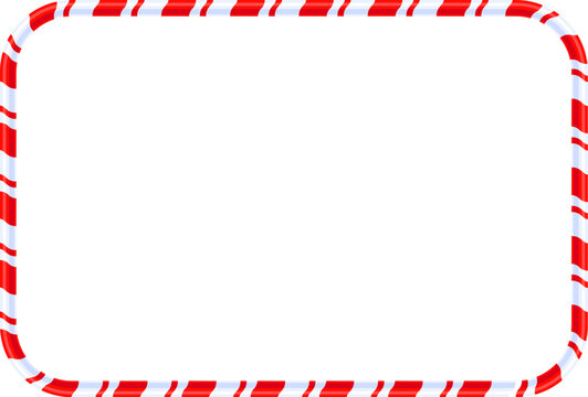 Christmas Candy Cane Frame Border Cartoon