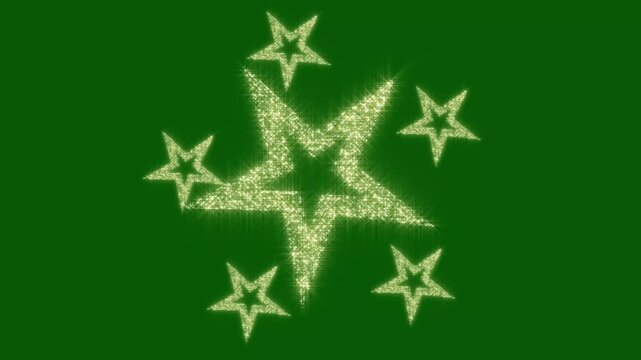 Golden twinkling glitter stars, twinkle magic dust animation, gold glitter sparkles on green screen, shimmering glitter effect for stage show, cinematic stardust motion for corporate intro.4k video