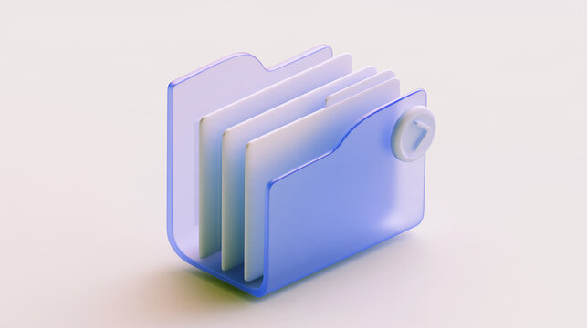 Blue folder icon with lock symbol for digital security and file management