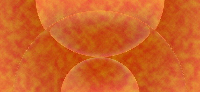 Abstract overlapping geometric shapes in gradient orange