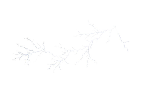Bright white lightning bolt striking across a clean white background