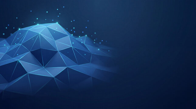 Dark blue low poly mesh landscape background