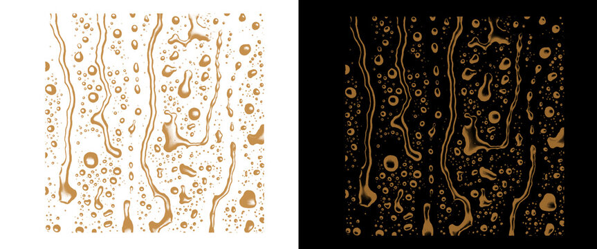 Water Drip Brush, Abstract liquid splash with flowing droplets and organic water drops for creative background design