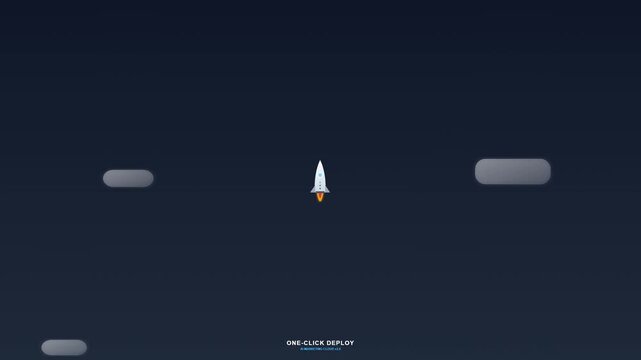 Rocket icon launching for one click software deployment