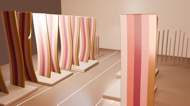 Chromatic Folded Colonnade Luxury Architectural Loop