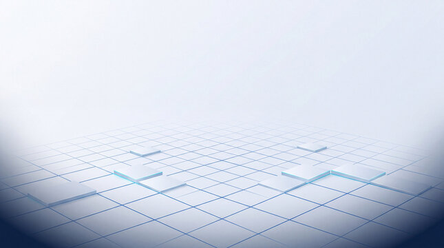 Light isometric grid plane receding to the horizon