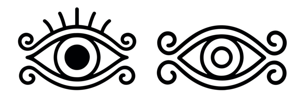 Abstract mystical eye symbols vector set