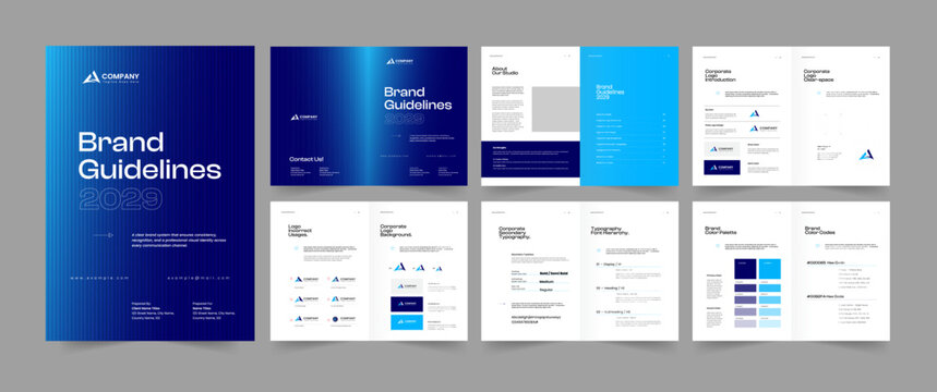 Brand guidelines booklet template, guide template