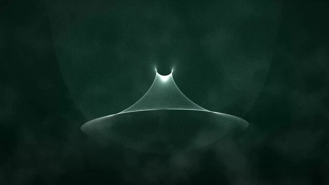 Abstract digital particle wave motion background animation in dark space loop