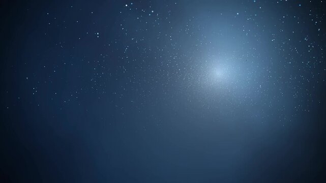 Glowing blue dust particles floating in abstract dark space loop